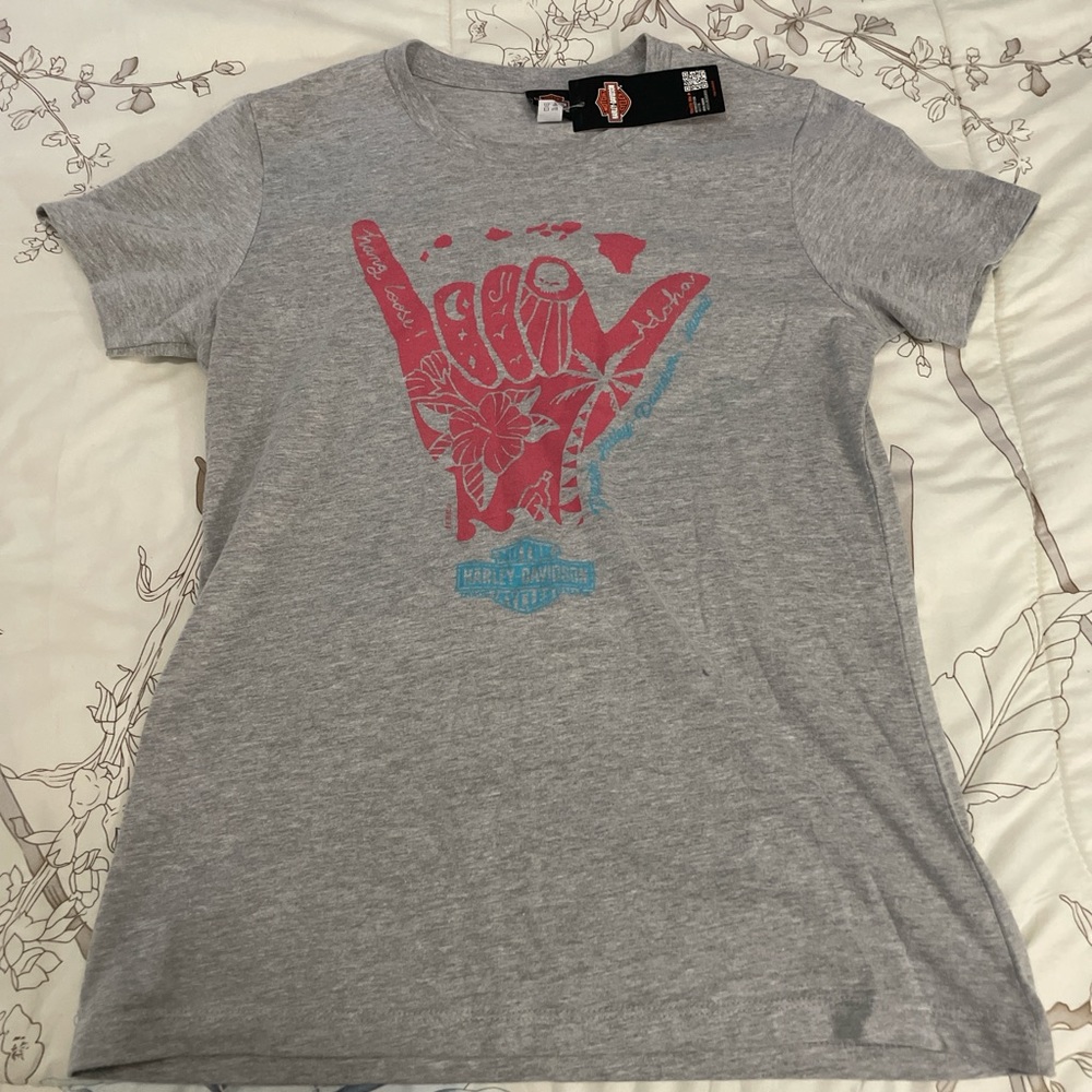 Grey Hawaii Harley Davidson shirt